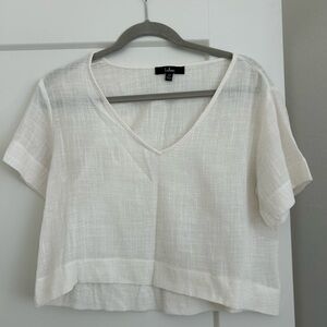 Lulu's Cream V-Neck Crop Top